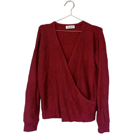 Pink Rose Cross V Knit Sweater size large - Picture 1 of 6